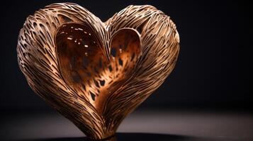 A visually captivating piece, this 3D heart sculpture boasts a textured surface that catches the light in different ways, creating a mesmerizing effect. photo