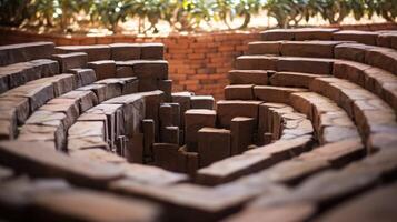 Through the narrow passages of the labyrinth, the heartshaped center can be glimpsed, symbolizing the hope and perseverance needed to find everlasting love. photo