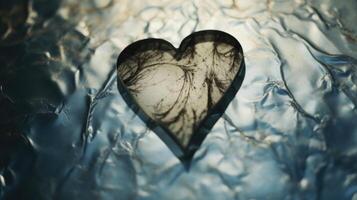 An intimate look at the smudged fingerprints on a heartshaped mirror, capturing moments of selfreflection and growth. photo