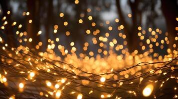 Twinkling string lights are strung up around the perimeter of the bonfire, adding a touch of whimsy to the romantic setting. photo