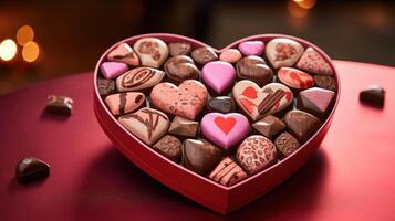 The lid opens to a world of sweetness heartshaped chocolates with playful, quirky animations that capture the heart. photo