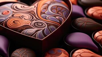In a symphony of movement and color, the chocolate box reveals its hidden gems heartshaped chocolates with endearing animations. photo