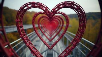 As the coaster reaches top speed, the tracks form a heart shape, symbolizing the exhilaration of falling in love. photo