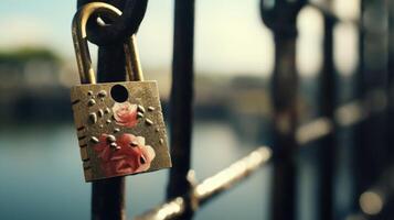 The key turning effortlessly in the lock, opening the way to a breathtaking scene of love and tenderness. photo