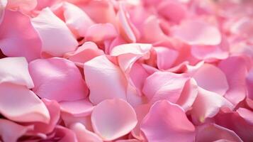 A stunning display of rose petals in a cascading motion, adding a touch of elegance and opulence to any event or gathering. photo