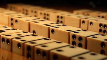 A sequence of perfectly aligned dominoes, representing the delicate yet powerful balance of give and take in a longterm love. photo