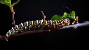 A caterpillar slowly inching along a twig, its transformation into a graceful erfly capturing the journey of selfdiscovery and growth that comes with falling in love. photo
