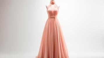 Minimalistic view of a halter neck retro in a feminine Peach Fuzz hue, complete with e bow accents and a highwaisted bottom for a flattering fit. photo