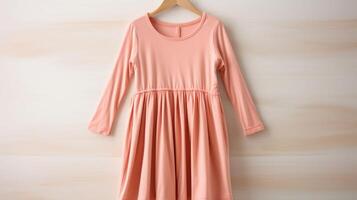 Closeup of a Peach Fuzz nursing dress, with discreet zipper openings for easy feeding. photo