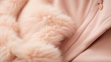 Closeup of a Peach Fuzz cashmere loungewear set, providing both warmth and style on chilly days. photo