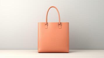Minimalistic view of a Peach Fuzz tote bag, a versatile and functional accessory to complete a minimalist outfit. photo