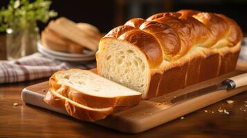 The gentle pullapart texture of the Challah bread makes it an excellent choice for sandwiches, ensuring that each bite is a harmonious blend of flavors and softness. photo