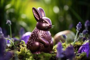 Prepare for a sensory journey with this captivating bunnyshaped chocolate. Crafted from rich dark chocolate, it encases a smooth, silky ganache infused with the delicate essence of photo