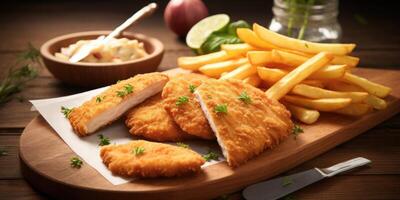 The careful preparation of the Chicken Schnitzel ensures that every bite is a harmonious balance of tender chicken and a perfectly seasoned coating that adds a satisfying crunch. photo