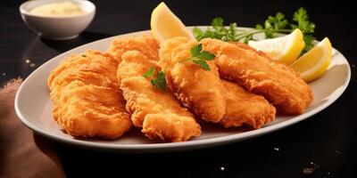 The delectable aroma of the Chicken Schnitzel wafts through the air, captivating your senses and leaving you eager to experience the satisfying combination of flavors and textures that photo