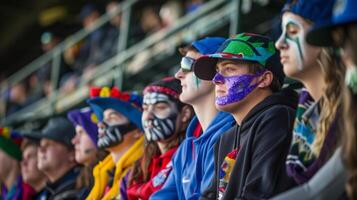 The stands are a symphony of colors and chants with fans sporting face paint and costumes to show their support photo
