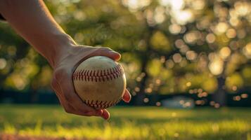 The precision and strength in a pitchers throwing hand as they wind up for a fastball photo