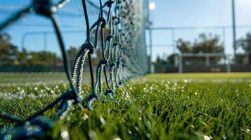 The use of netting to protect the turf from harsh weather conditions and keep it in optimal condition photo