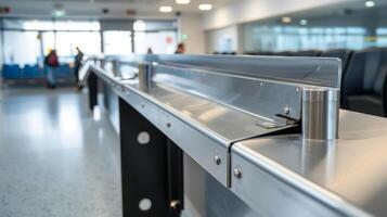 A detailed shot of a lowered ticket counter for wheelchair users photo