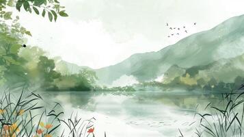 Natureinspired ebook cover with a tranquil backdrop and a handdrawn title font photo