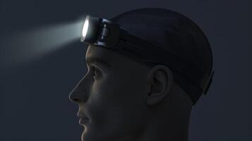 Prepare for any outdoor activity with this allpurpose headlamp mockup offering adjustable brightness and a comfortable fit photo