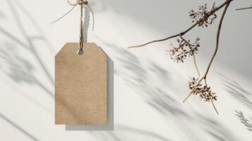 This tag mockup is great for showcasing important product information while still maintaining a clean and stylish look photo