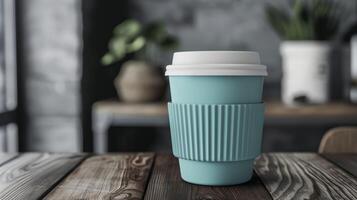 Want to stand out Try this unique handleless cup mockup with a customizable silicone grip photo