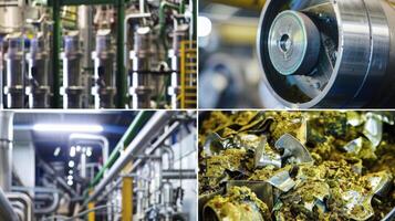 A collage of images showing different stages of the waste to energy conversion process from collection and sorting to the final production of biofuel. The text reads From waste to photo