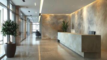 In an office or commercial space a polished plaster accent wall creates a sophisticated and professional atmosphere. The texture and finish add depth to the space making it feel more photo