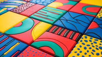 Bright Colorful Patterns The interior surface of these sensory floor tiles is adorned with vibrant and eyecatching patterns featuring a variety of colors such as red blue yellow and photo