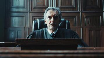 The seriousness of the job is embodied in the portrayal of a firm and unflinching judge their unwavering commitment to justice evident in their features. photo