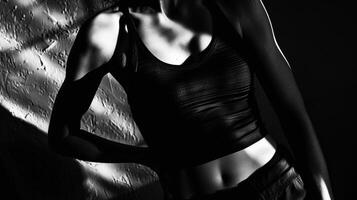 In the midst of movement the shadows on the arms and torso create a dynamic and captivating scene. photo