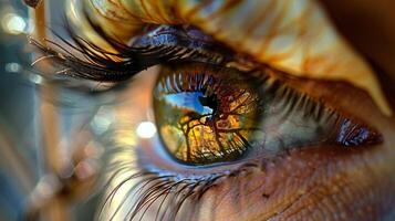 Against the chocolate brown irises the reflections showed a sense of determination and resilience reflecting the persons strong will. photo