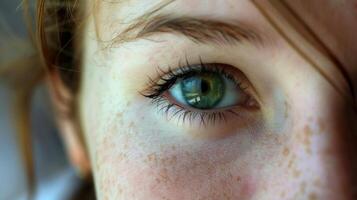 como ella sonrió su color avellana ojos iluminado arriba su reflexiones destacando el puro felicidad y contentamiento ella sintió. foto