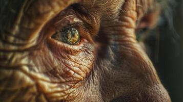 The journey of her wrinkles was a story of courage and determination etched onto her skin. photo