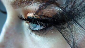 Intertwined like a web the lashes create an intricate choreography in the dance. photo