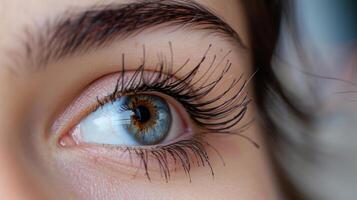 The delicate strands of the lashes seem to defy gravity in their movements. photo