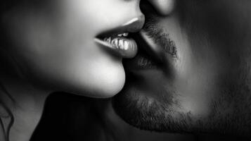 A deep passionate kiss conveying a world of emotion without uttering a word. photo