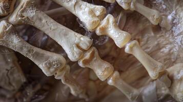 The perfectly aligned bones of the fingers and toes allowing for delicate movements and shifts in balance. photo