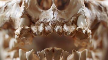 The symmetrical formation of the jaw bone a strong and essential element of the facial structure. photo