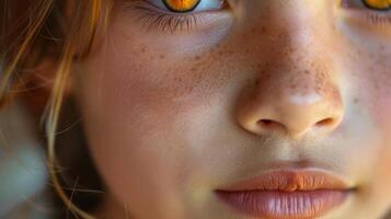 A ly noticeable parting of the lips indicates a brief expression of awe or wonder. photo