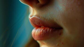 The nostrils flare briefly indicating a hint of annoyance or impatience. photo