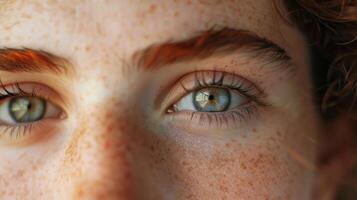 The subtle growth of peach fuzz on a young adults face signifying their transition into adulthood. photo