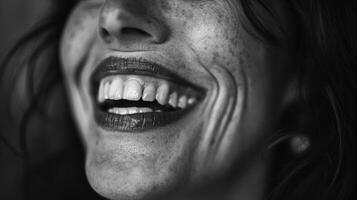 As her laughter echoes throughout the room the deep lines around her mouth only add to the beauty of the moment. photo