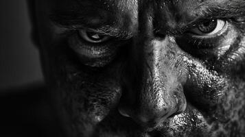 Every muscle in his face tensed as he immersed himself in the task his eyes narrowing in concentration. photo
