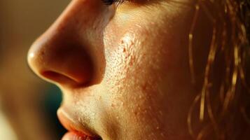 The nostrils quivering an indication of the power of the breath to heal and rejuvenate. photo
