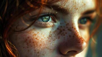 Her freckles seem to travel in their own paths creating a personal constellation that tells a story only she knows. photo