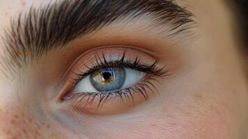 The arches of the brows are high and pronounced conveying a strong and confident persona. photo