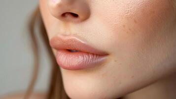 The soft caress of fingertips tracing a path along a cheek conveying tenderness and affection. photo