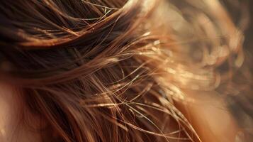 The sensation of someones fingers running through your hair creating a feeling of relaxation and calmness. photo
